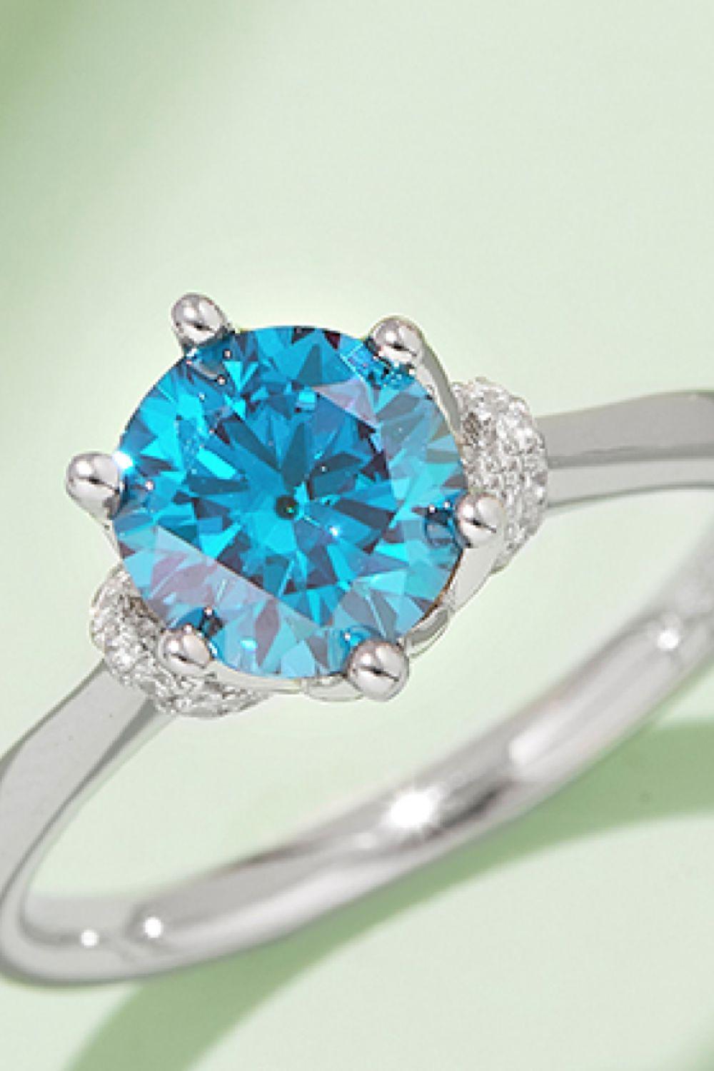 1 Carat Moissanite Contrast 925 Sterling Silver Ring Carauana Store
