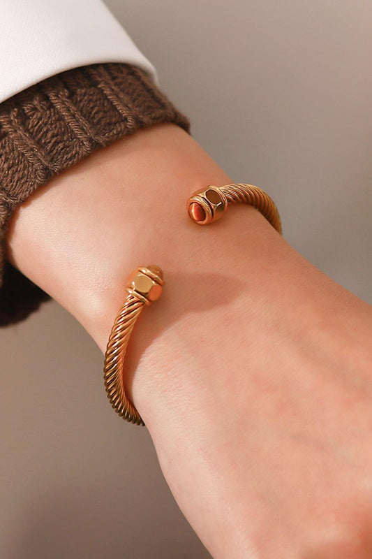 Stainless Steel Twisted C-Shaped Bracelet Carauana Store