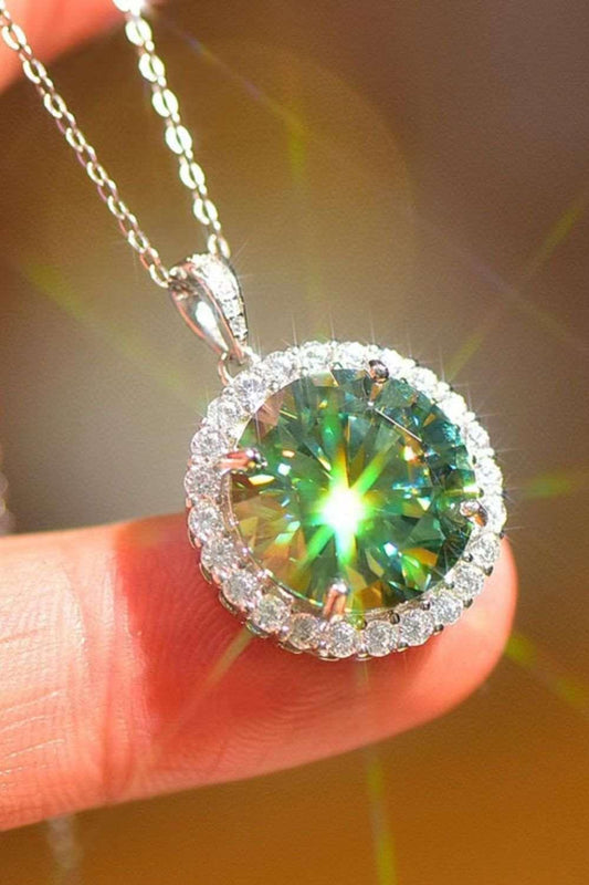 10 Carat Moissanite Pendant Platinum-Plated Necklace Carauana Store