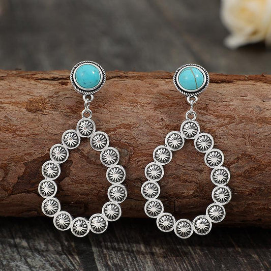 Artificial Turquoise Teardrop Earrings Carauana Store