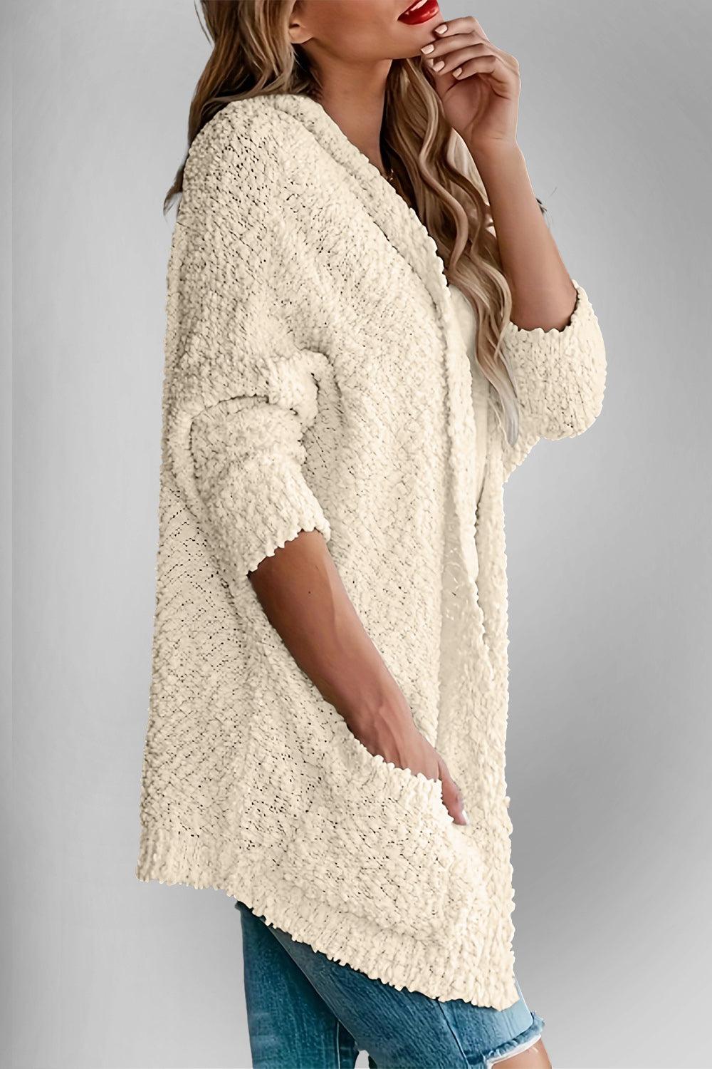 Double Take Pocketed Open Front Long Sleeve Cardigan Carauana Store