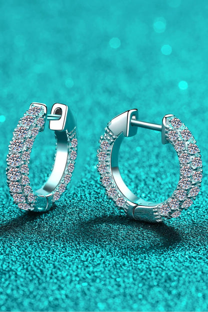 925 Sterling Silver Moissanite Huggie Earrings Carauana Store