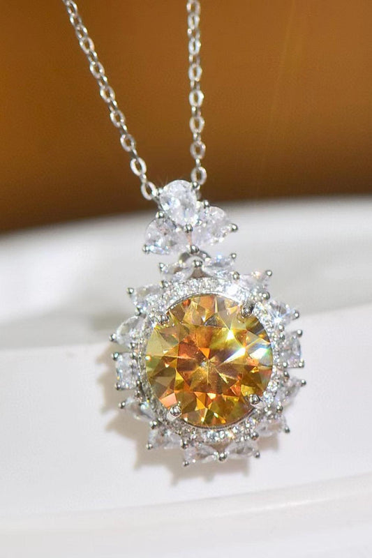 5 Carat Yellow Moissanite Pendant Necklace Carauana Store