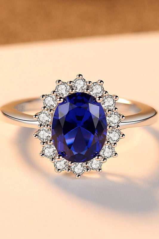 Synthetic Sapphire 925 Sterling Silver Ring Carauana Store