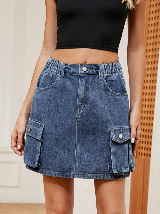 High Waist Denim Skirt Carauana Store
