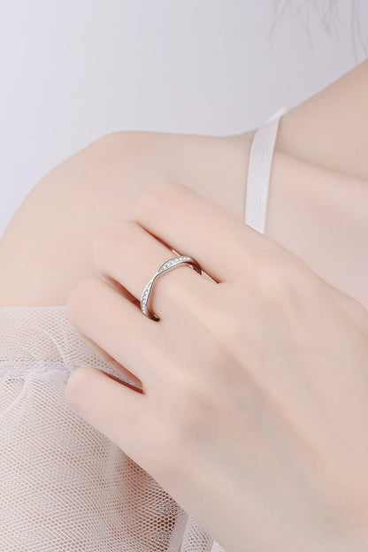 Moissanite Rhodium-Plated Ring Carauana Store