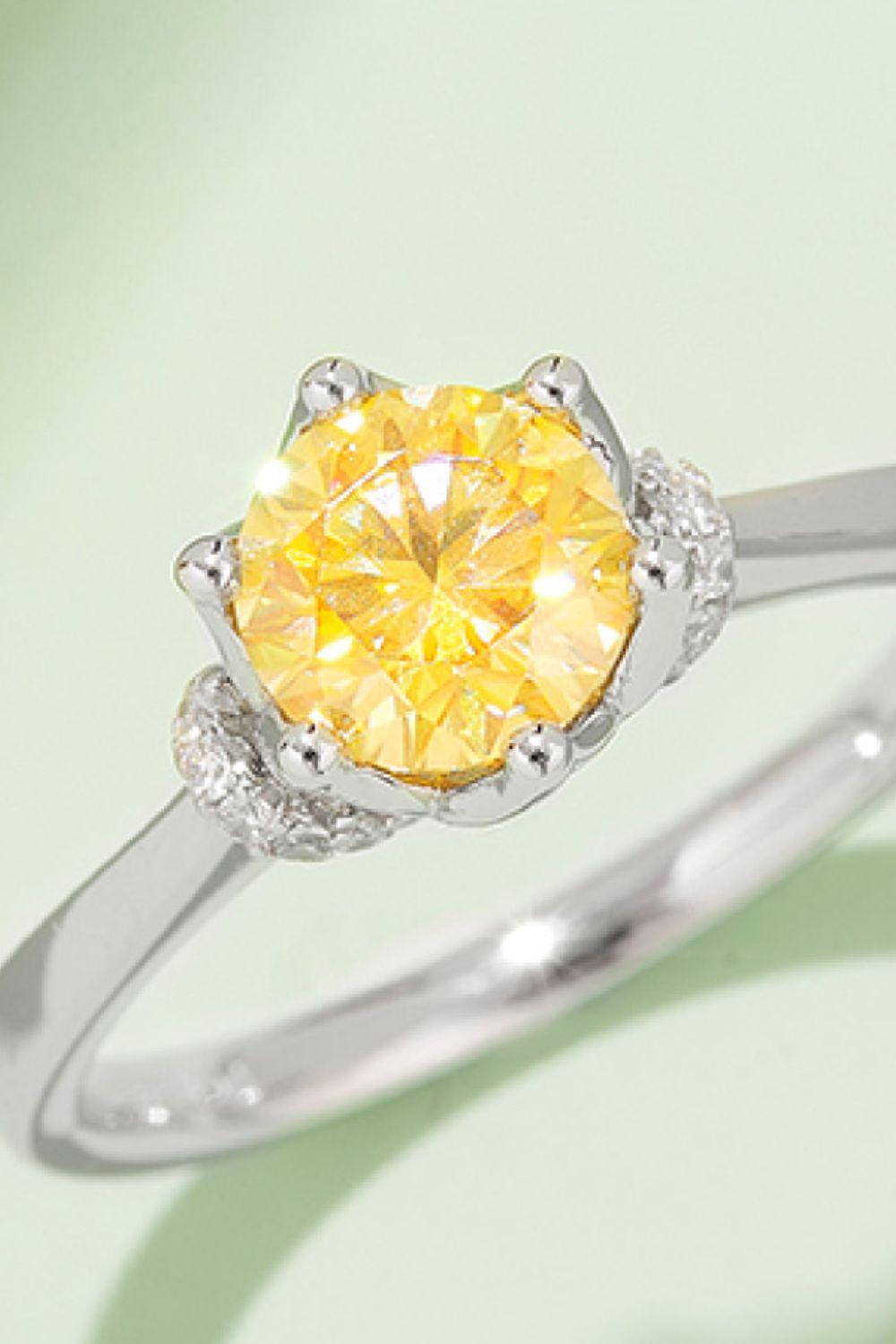 1 Carat Moissanite Contrast 925 Sterling Silver Ring Carauana Store