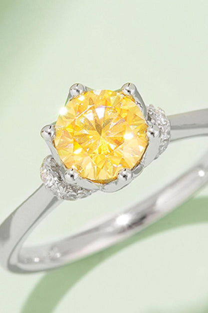 1 Carat Moissanite Contrast 925 Sterling Silver Ring Carauana Store