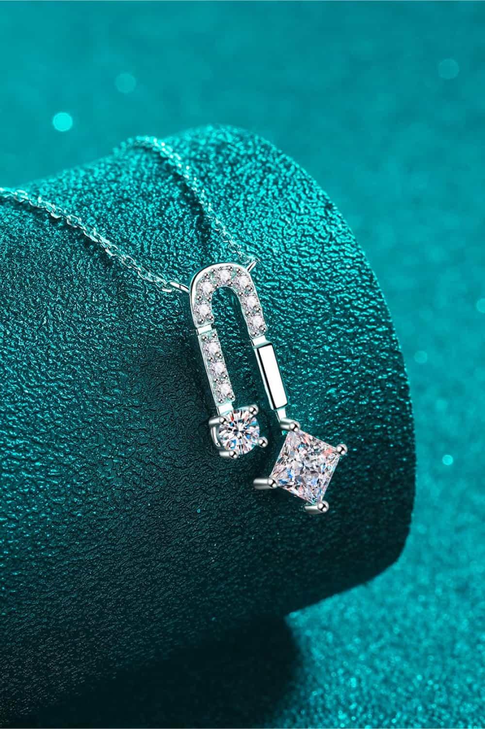 1.3 Carat Moissanite 925 Sterling Silver Necklace Carauana Store