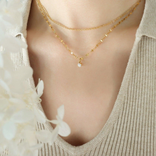 Titanium Steel Double-Layered Necklace Carauana Store