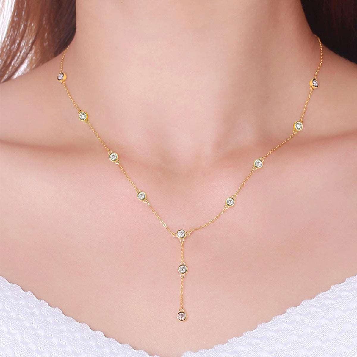 1.1 Carat Moissanite 925 Sterling Silver Necklace Carauana Store