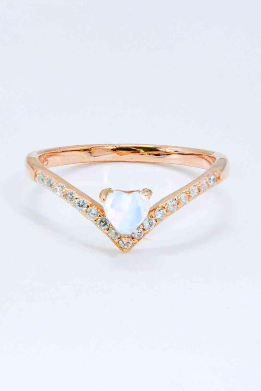 Moonstone Heart-Shaped Ring Carauana Store
