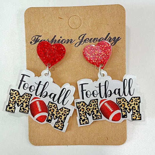 Heart Shape Sports Theme Acrylic Dangle Earrings Carauana Store