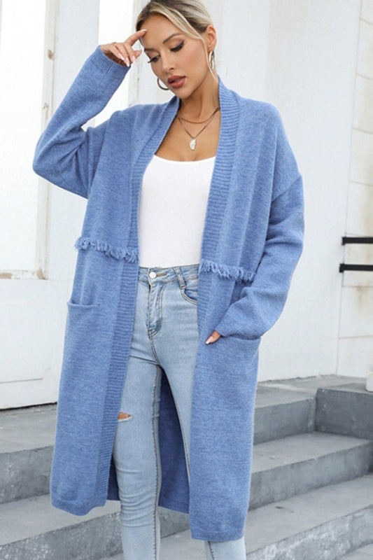 Angel Wings Open Front Pocketed Cardigan Carauana Store