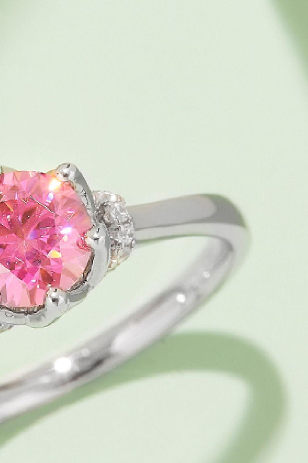 1 Carat Moissanite Contrast 925 Sterling Silver Ring Carauana Store
