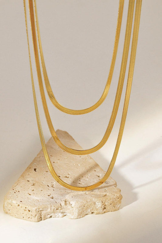 Triple-Layered Snake Chain Necklace Carauana Store