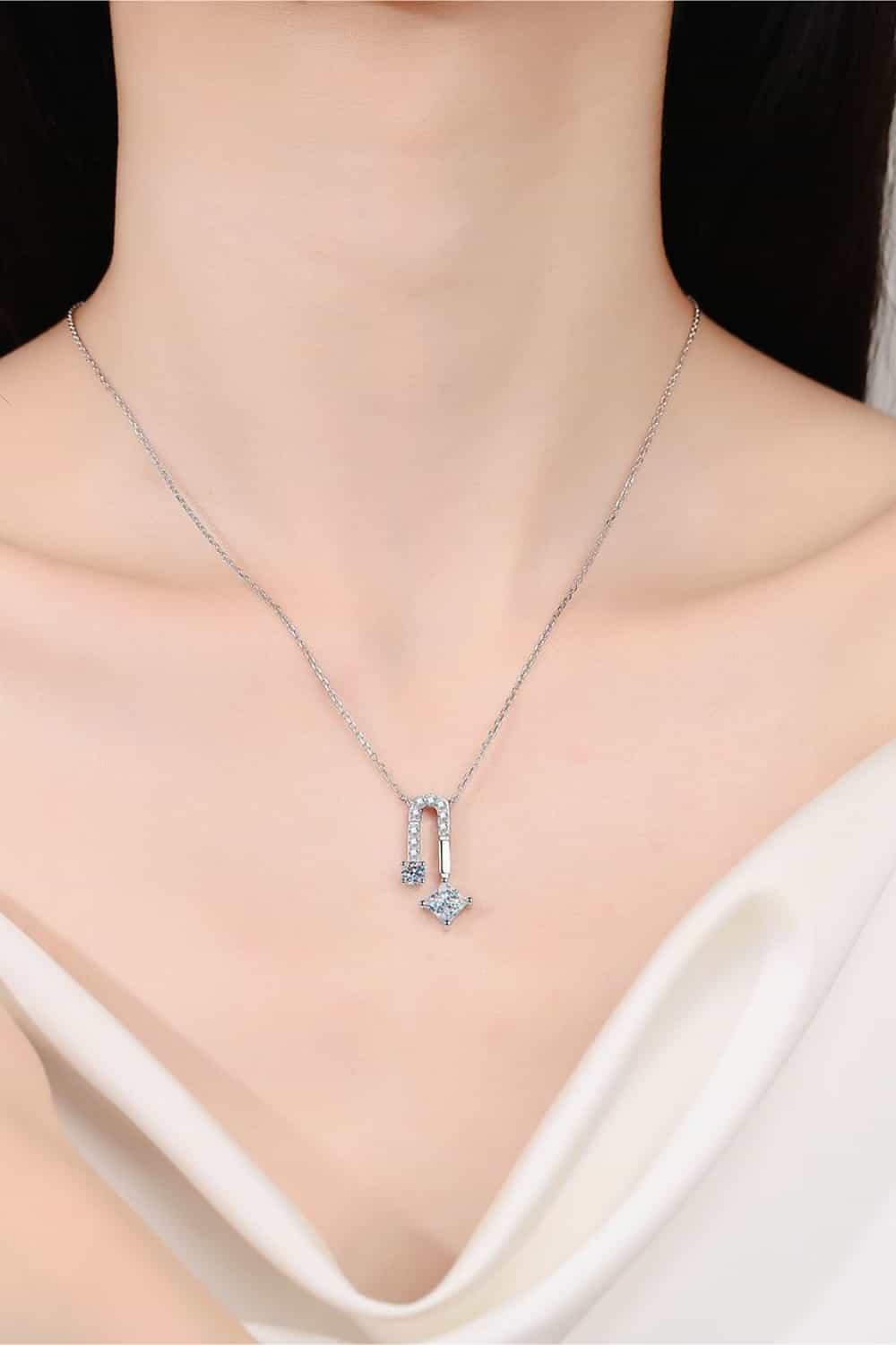 1.3 Carat Moissanite 925 Sterling Silver Necklace Carauana Store