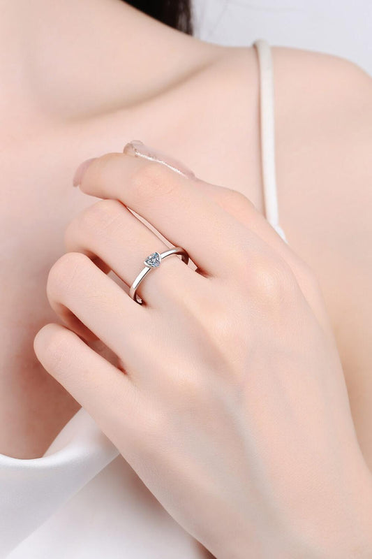 Heart-Shaped Moissanite Solitaire Ring Carauana Store