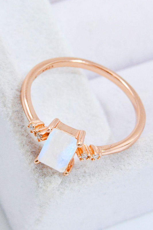 Rectangle Natural Moonstone Ring Carauana Store
