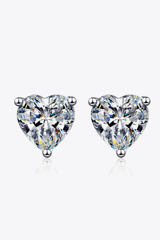 2 Carat Moissanite Heart-Shaped Stud Earrings Carauana Store