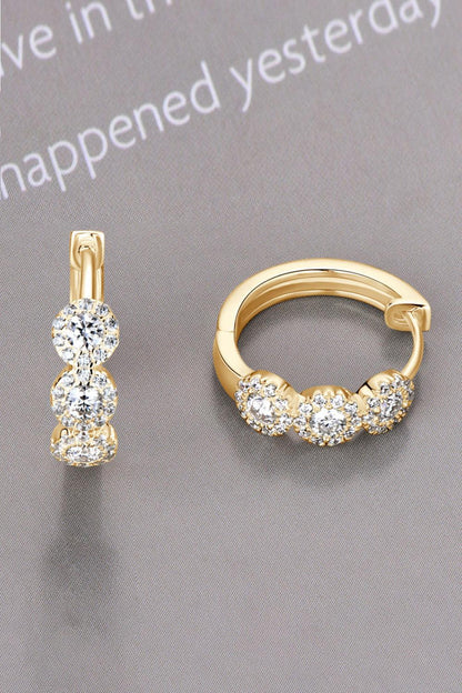 Moissanite 925 Sterling Silver Huggie Earrings Carauana Store