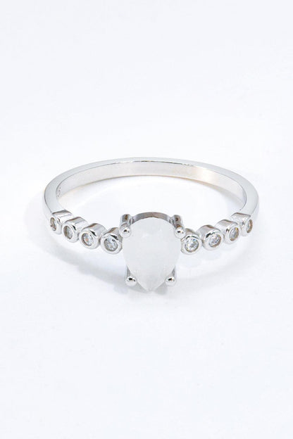 Teardrop Natural Moonstone Ring Carauana Store