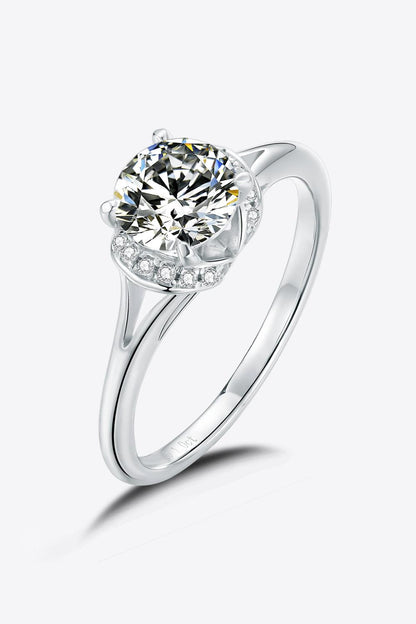 1 Carat Moissanite 925 Sterling Silver Split Shank Ring Carauana Store