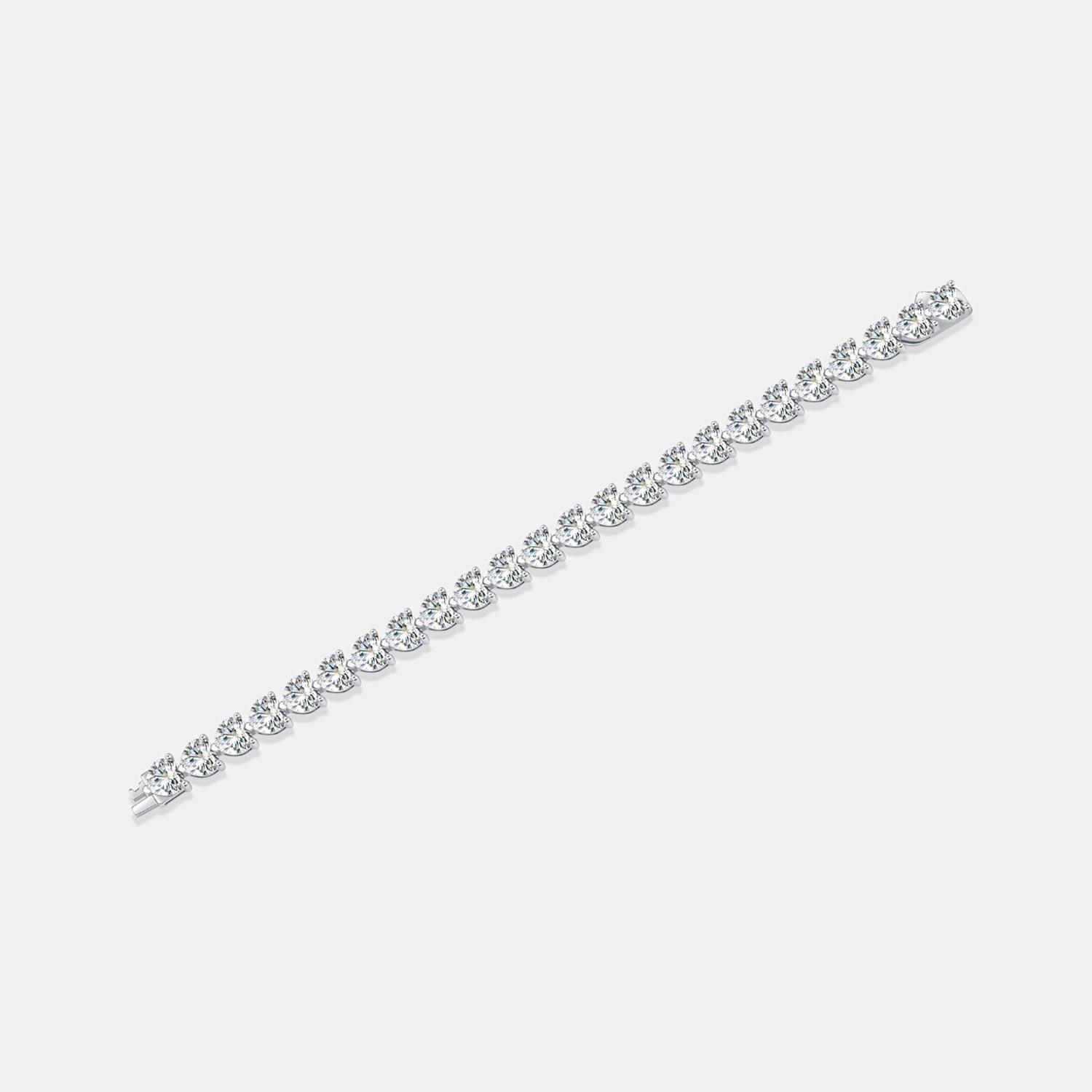 24 Carat Moissanite 925 Sterling Silver Heart Bracelet Carauana Store