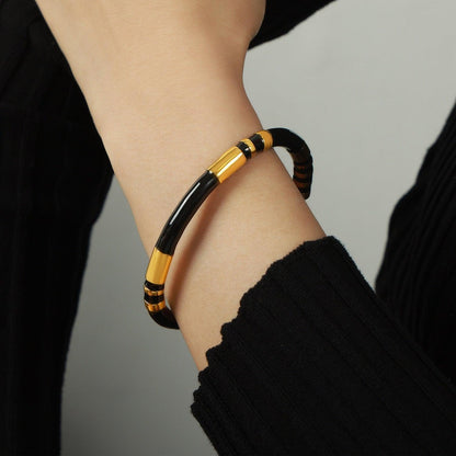 Enamel Titanium Steel Cuff Bracelet Carauana Store