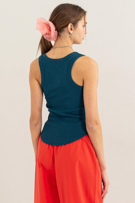HYFVE Ribbed Scoop Neck Racerback Tank Carauana Store