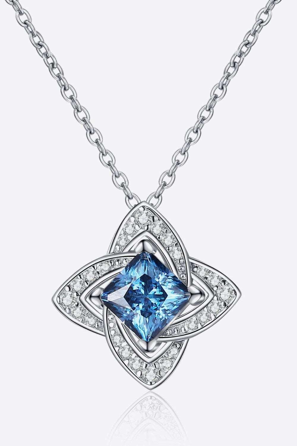 1 Carat Moissanite Floral Pendant Necklace Carauana Store