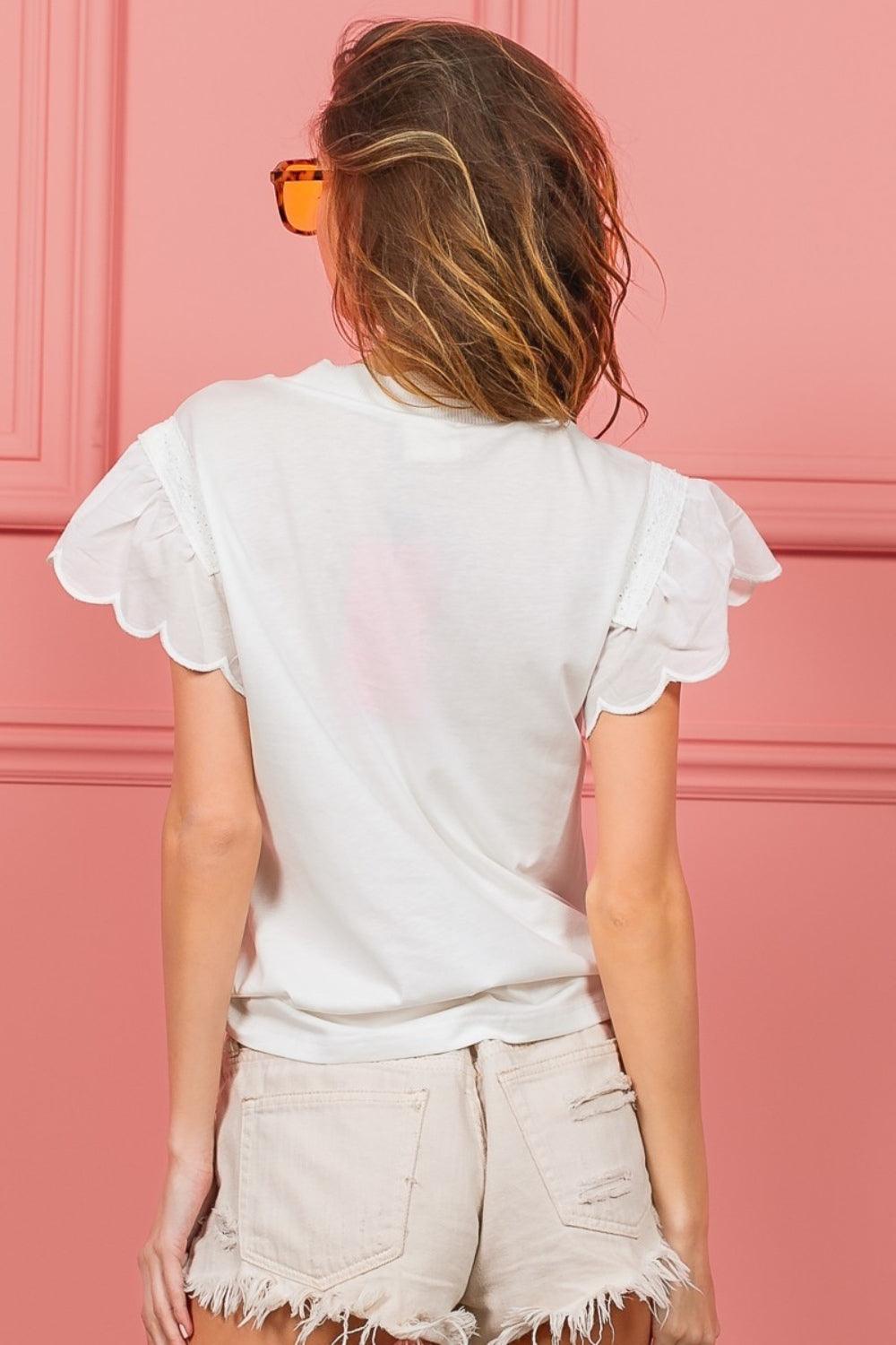 BiBi Scallop Edged Lace Trim Top Carauana Store