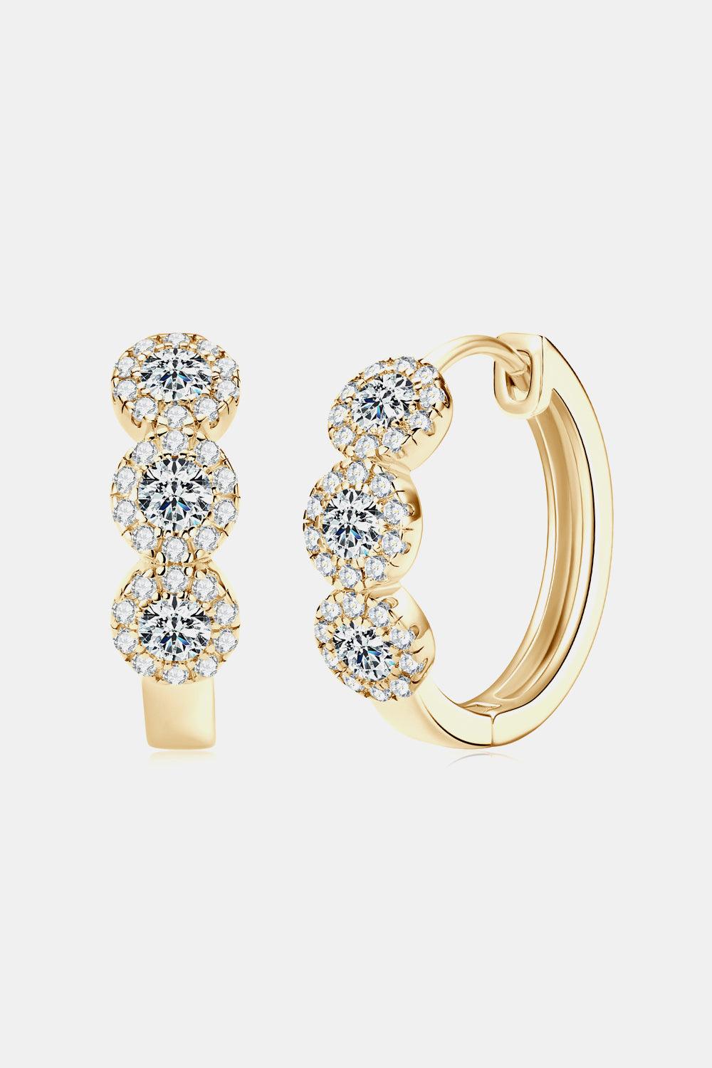 Moissanite 925 Sterling Silver Huggie Earrings Carauana Store
