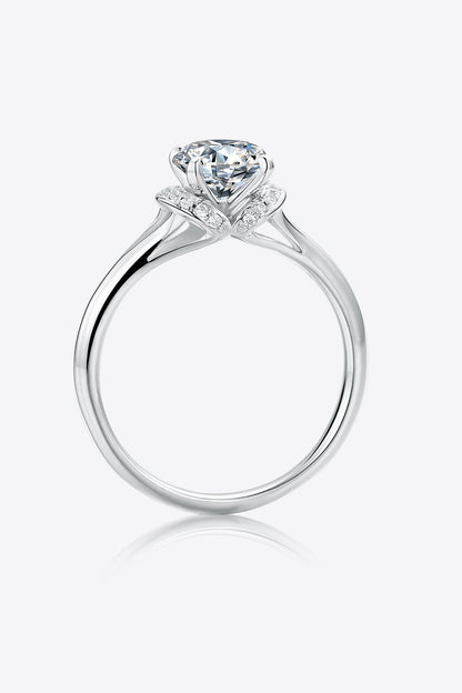 1 Carat Moissanite 925 Sterling Silver Split Shank Ring Carauana Store