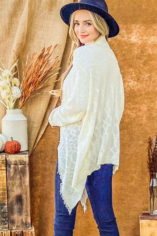 And The Why Textured Knit Fringe Hem Cardigan Carauana Store