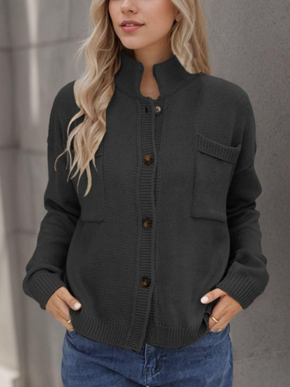 Button Up Long Sleeve Cardigan Carauana Store