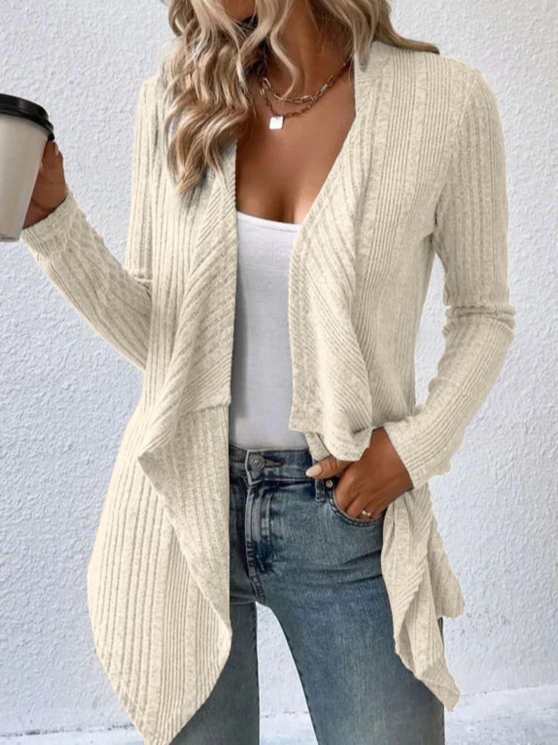 Open Front Long Sleeve Cardigan Carauana Store