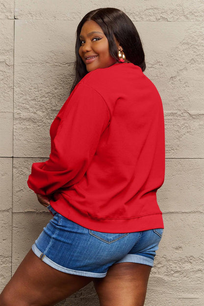 Simply Love Full Size SANTA'S FAVORITE Round Neck Sweatshirt Carauana Store