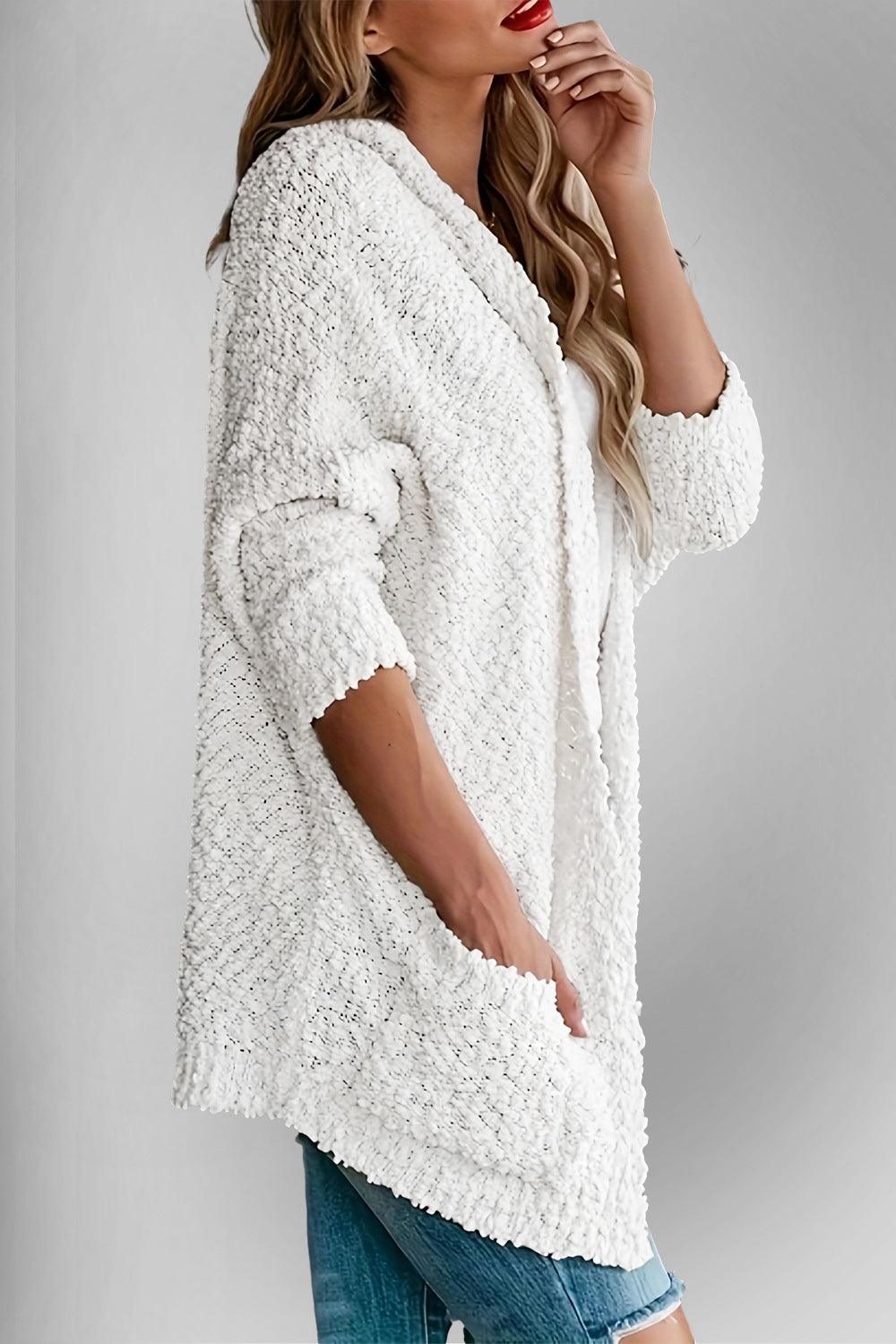 Double Take Pocketed Open Front Long Sleeve Cardigan Carauana Store