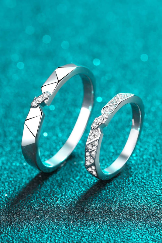 Moissanite Minimalist Rhodium-Plated Ring Carauana Store