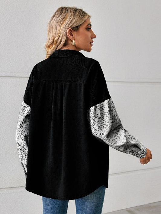 Leopard Button Up Denim Jacket Carauana Store