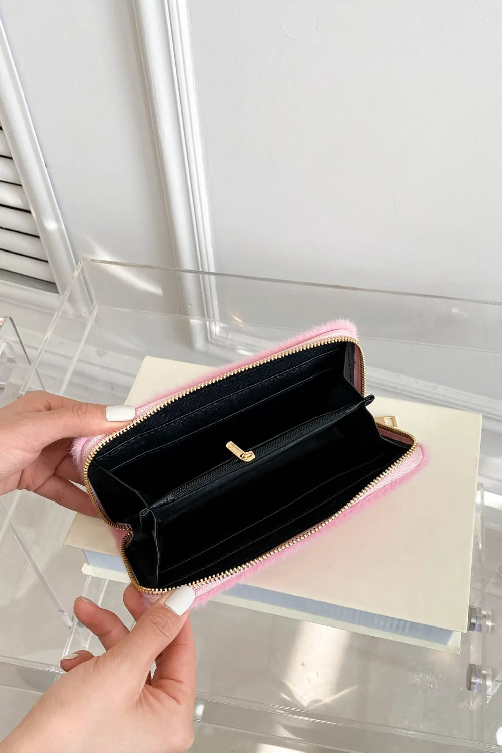 Solid Color Fluff Rectangle Wallet Carauana Store