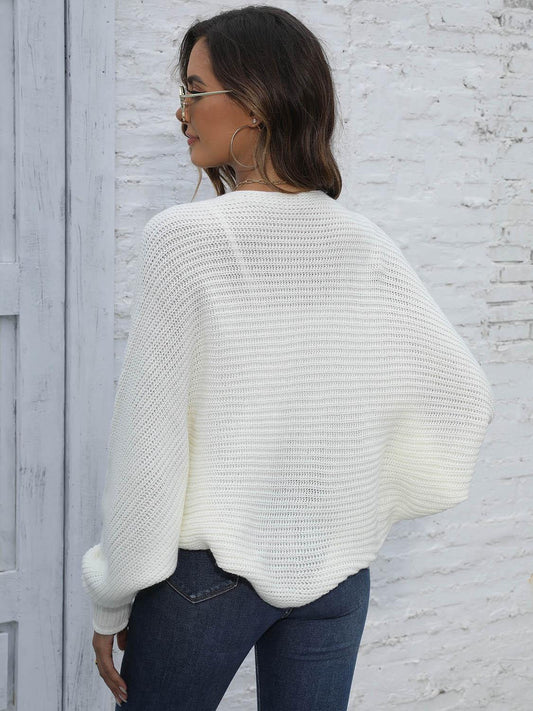 Bat Sleeve Open Front Short Cardigan Carauana Store