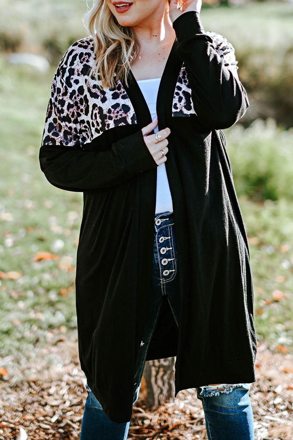 Plus Size Open Front Dropped Shoulder Cardigan Carauana Store