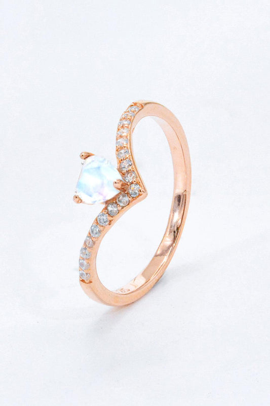 Moonstone Heart-Shaped Ring Carauana Store