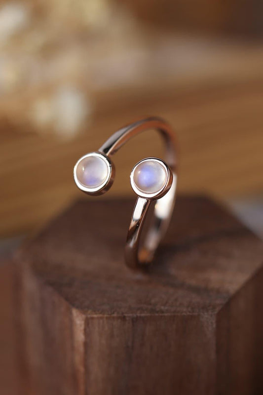 High Quality Natural Moonstone 925 Sterling Silver Toi Et Moi Ring Carauana Store