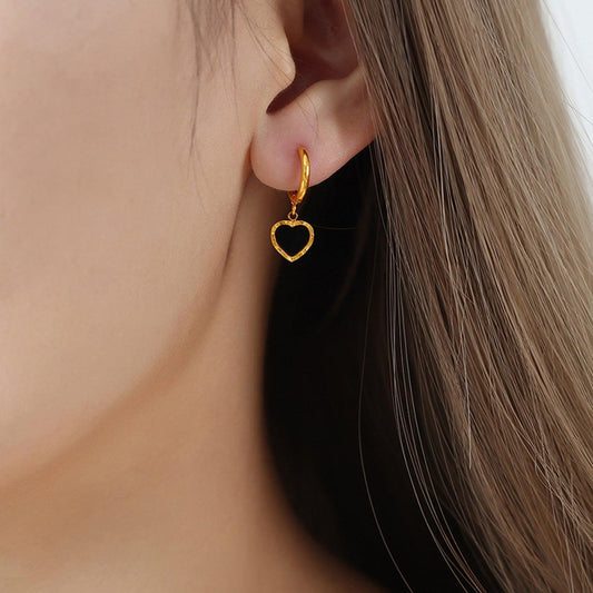 18K Gold-Plated Heart Drop Earrings Carauana Store