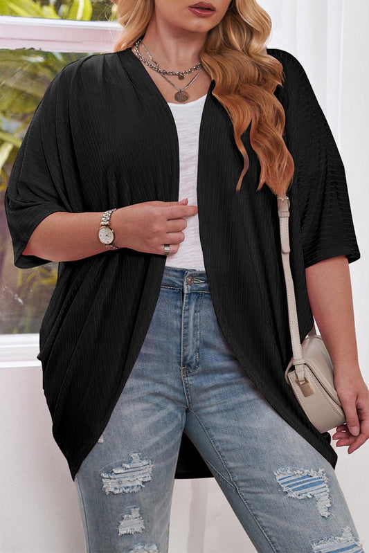 Plus Size Ribbed Cocoon Cover Up Carauana Store