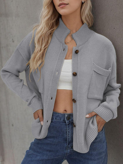 Button Up Long Sleeve Cardigan Carauana Store