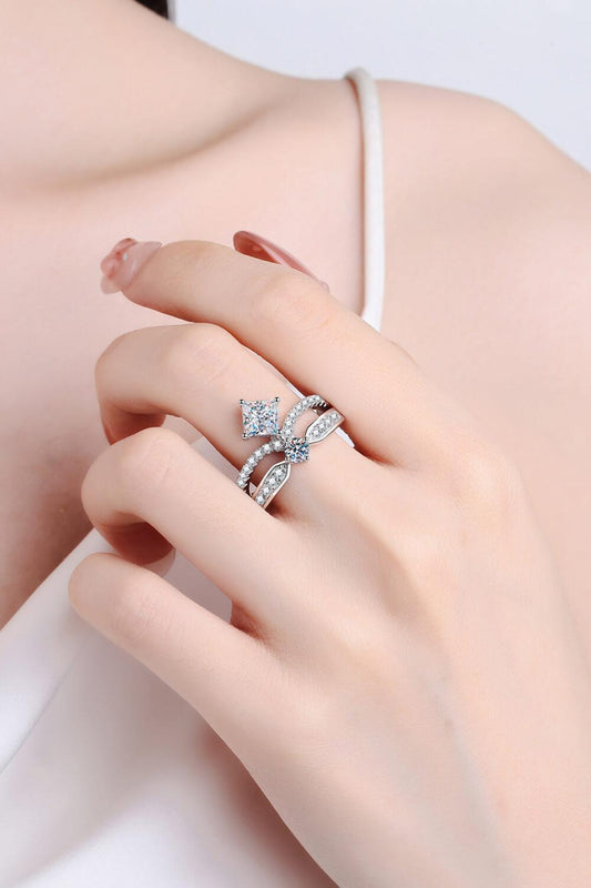 925 Sterling Silver Moissanite Crown Ring Carauana Store